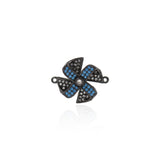 Shiny Micro Pavé Pinwheel Connector-DIY Jewelry Making Accessories   22x18mm