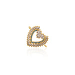Shiny Heart Shaped Zircon Connector-DIY Jewelry Making Accessories   25x21mm