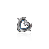 Shiny Heart Shaped Zircon Connector-DIY Jewelry Making Accessories   25x21mm