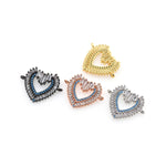 Shiny Heart Shaped Zircon Connector-DIY Jewelry Making Accessories   25x21mm