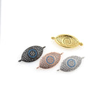 Shiny Evil Eye Zircon Connector-DIY Jewelry Making Accessories    24x11mm