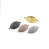 Shiny Evil Eye Zircon Connector-DIY Jewelry Making Accessories    24x11mm