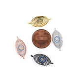 Shiny Evil Eye Zircon Connector-DIY Jewelry Making Accessories    24x11mm