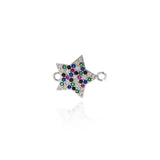 Shining Star Zircon Connector-DIY Jewelry Making Accessories   16x13mm