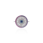 Shiny Circular Evil Eye Connector-DIY Jewelry Making Accessories   23x18mm