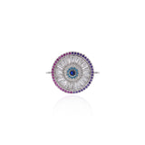 Shiny Circular Evil Eye Connector-DIY Jewelry Making Accessories   23x18mm