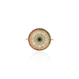 Shiny Circular Evil Eye Connector-DIY Jewelry Making Accessories   23x18mm