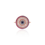 Shiny Circular Evil Eye Connector-DIY Jewelry Making Accessories   23x18mm