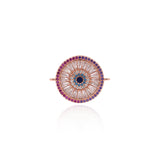 Shiny Circular Evil Eye Connector-DIY Jewelry Making Accessories   23x18mm