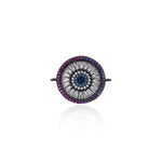 Shiny Circular Evil Eye Connector-DIY Jewelry Making Accessories   23x18mm