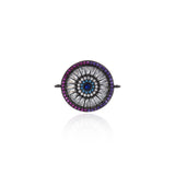 Shiny Circular Evil Eye Connector-DIY Jewelry Making Accessories   23x18mm