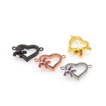 Shiny Heart Bow Connector-DIY Jewelry Making Accessories   19x13mm