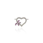 Shiny Heart Bow Connector-DIY Jewelry Making Accessories   19x13mm