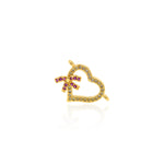 Shiny Heart Bow Connector-DIY Jewelry Making Accessories   19x13mm