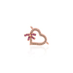 Shiny Heart Bow Connector-DIY Jewelry Making Accessories   19x13mm