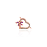 Shiny Heart Bow Connector-DIY Jewelry Making Accessories   19x13mm
