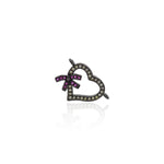 Shiny Heart Bow Connector-DIY Jewelry Making Accessories   19x13mm