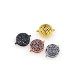 Shiny Round Zircon Connector-DIY Jewelry Making Accessories   14x10x3.6mm