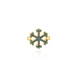 Shiny Snowflake Zircon Connector-DIY Jewelry Making Accessories   15x13x13.5mm