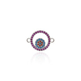 Shiny Round Hollow Evil Eye Connector-DIY Jewelry Making Accessories    18x13mm