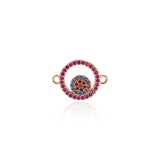Shiny Round Hollow Evil Eye Connector-DIY Jewelry Making Accessories    18x13mm