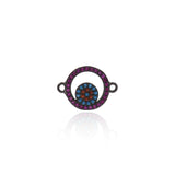 Shiny Round Hollow Evil Eye Connector-DIY Jewelry Making Accessories    18x13mm