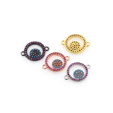 Shiny Round Hollow Evil Eye Connector-DIY Jewelry Making Accessories    18x13mm