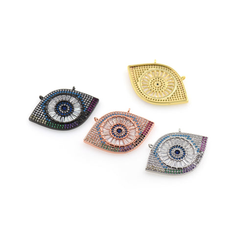 Shiny Evil Eye Connector-DIY Jewelry Making Accessories   33x32mm