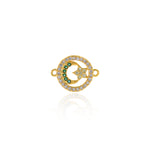 Shiny Round Hollow Star Moon Connector-DIY Jewelry Making Accessories   16x12mm