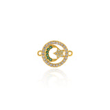 Shiny Round Hollow Star Moon Connector-DIY Jewelry Making Accessories   16x12mm