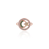 Shiny Round Hollow Star Moon Connector-DIY Jewelry Making Accessories   16x12mm