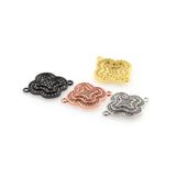 Shiny Micro Pavé Connector-DIY Jewelry Making Accessories   26x20mm