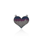 Shiny Heart Shaped Zircon Connector-DIY Jewelry Making Accessories   26x24mm