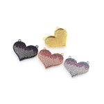 Shiny Heart Shaped Zircon Connector-DIY Jewelry Making Accessories   26x24mm