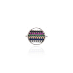 Round Zircon Connector-DIY Jewelry Making Accessories   14x11mm