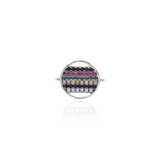 Round Zircon Connector-DIY Jewelry Making Accessories   14x11mm