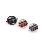 Round Zircon Connector-DIY Jewelry Making Accessories   14x11mm