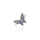 Minimalist Butterfly Zircon Connector-DIY Jewelry Making Accessories   17x12mm