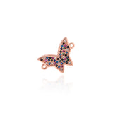 Minimalist Butterfly Zircon Connector-DIY Jewelry Making Accessories   17x12mm