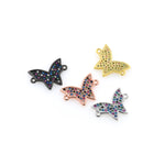 Minimalist Butterfly Zircon Connector-DIY Jewelry Making Accessories   17x12mm