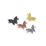Minimalist Butterfly Zircon Connector-DIY Jewelry Making Accessories   17x12mm