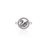 Round Duck Zircon Connector-DIY Jewelry Making Accessories  20x14mm