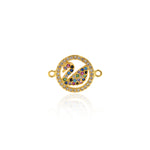 Round Duck Zircon Connector-DIY Jewelry Making Accessories  20x14mm