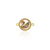 Round Duck Zircon Connector-DIY Jewelry Making Accessories  20x14mm