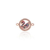 Round Duck Zircon Connector-DIY Jewelry Making Accessories  20x14mm