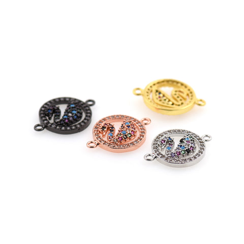 Round Duck Zircon Connector-DIY Jewelry Making Accessories  20x14mm