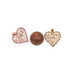 Heart Shaped Zircon Connector-DIY Jewelry Making Accessories   23x23mm