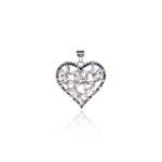 Heart Shaped Zircon Connector-DIY Jewelry Making Accessories   23x23mm