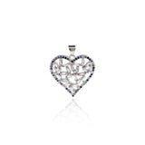 Heart Shaped Zircon Connector-DIY Jewelry Making Accessories   23x23mm
