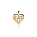 Heart Shaped Zircon Connector-DIY Jewelry Making Accessories   23x23mm